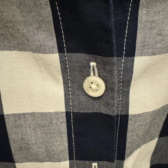 JCrew Navy & White Gingham Plaid Shirt Dress (Women’s Size 4) - Picture 4 of 6